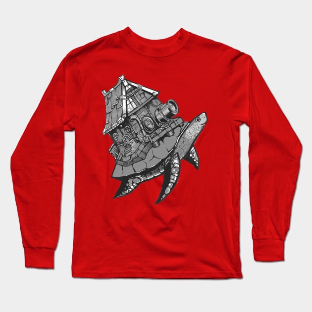 Sea turtle adventure house Long Sleeve T-Shirt by Artsauce